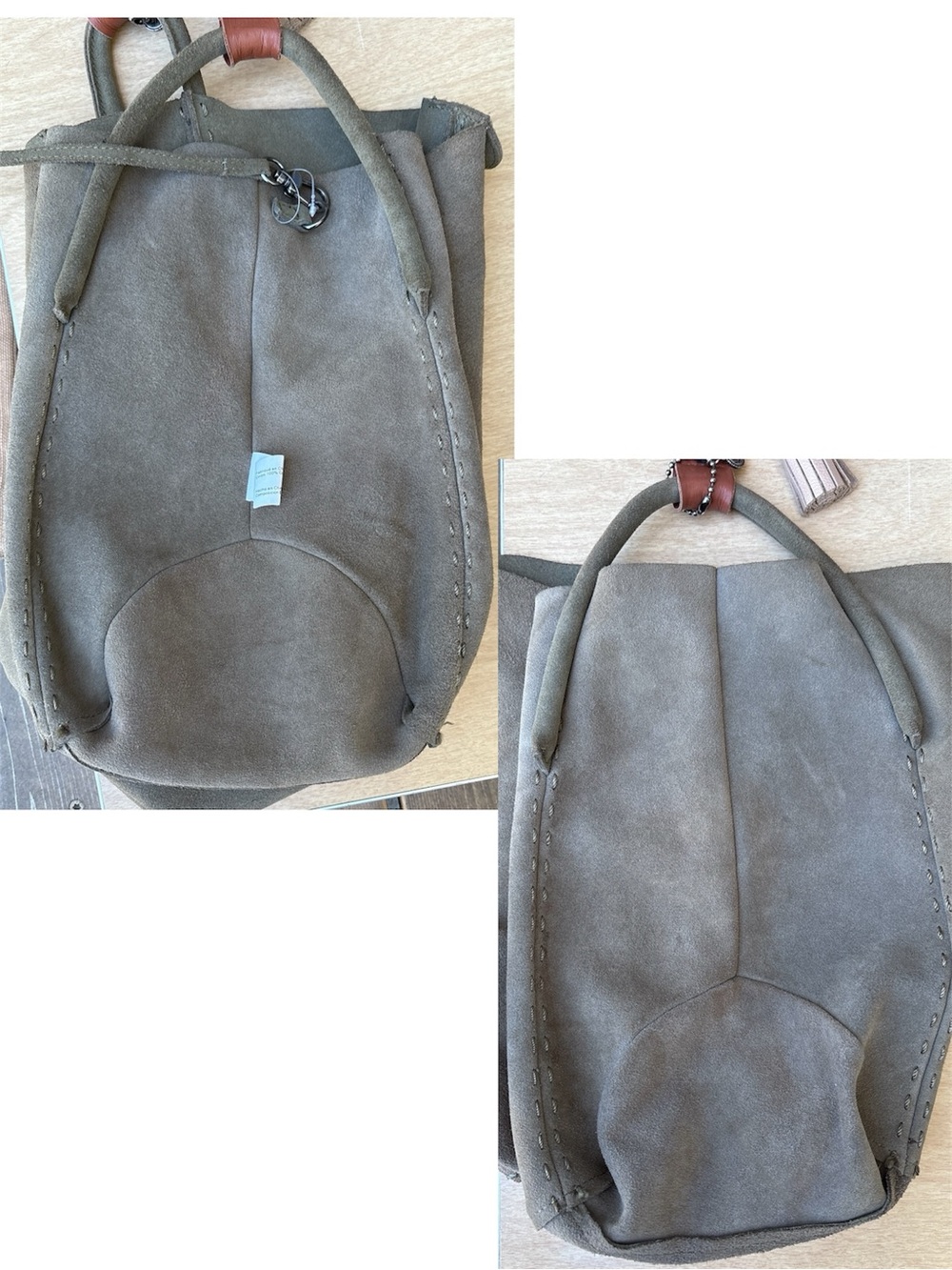The Sak Los Feliz Moss Green Suede Leather Slouchie Hobo Bag - Picture 15 of 16